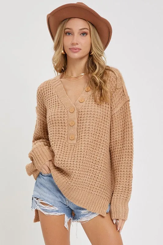 Reg/Plus Classic Chunky Waffle Sweater