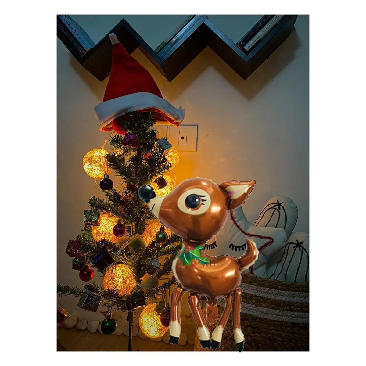 Reindeer Shape Foil Balloon-1 Pc- Brown Color