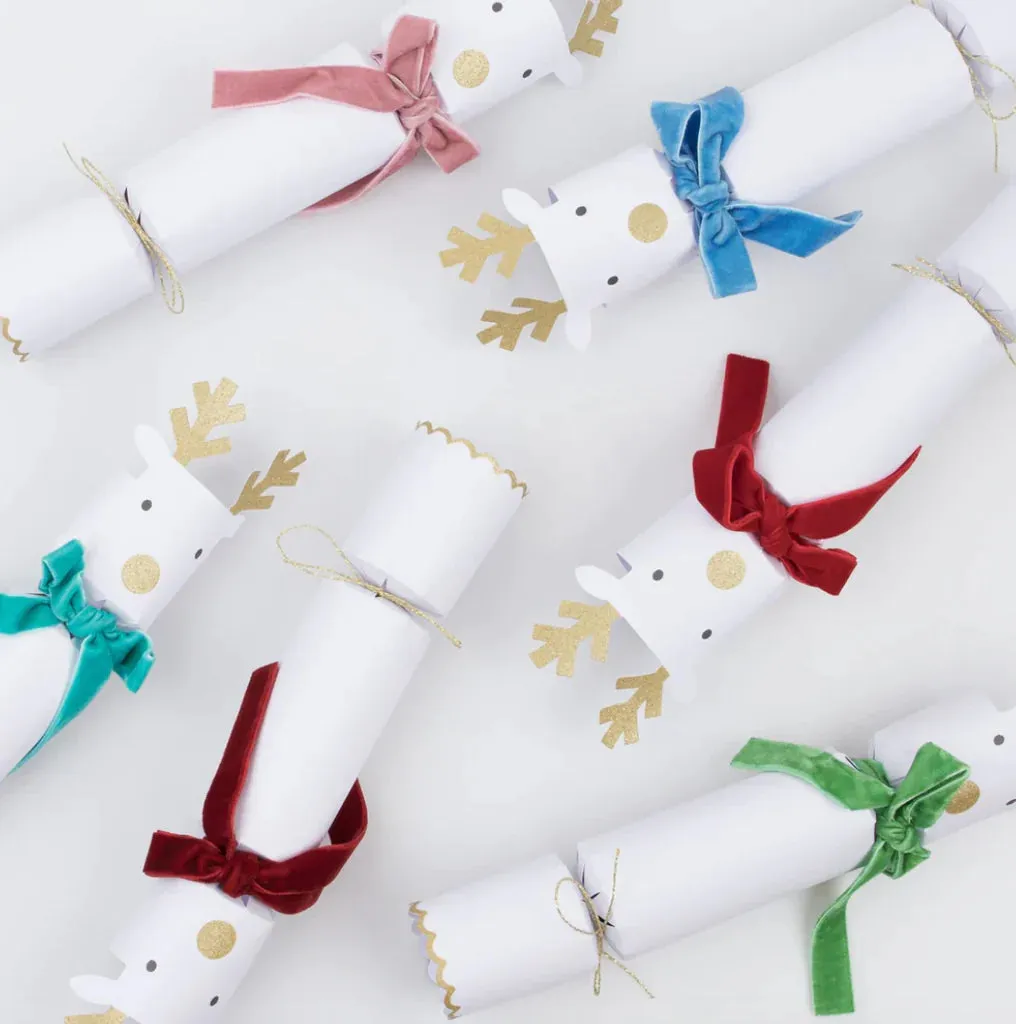 Reindeer Velvet Bow Crackers (6 pack)