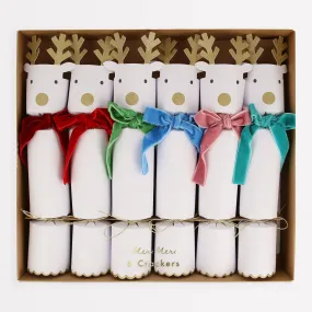 Reindeer Velvet Bow Crackers (6 pack)