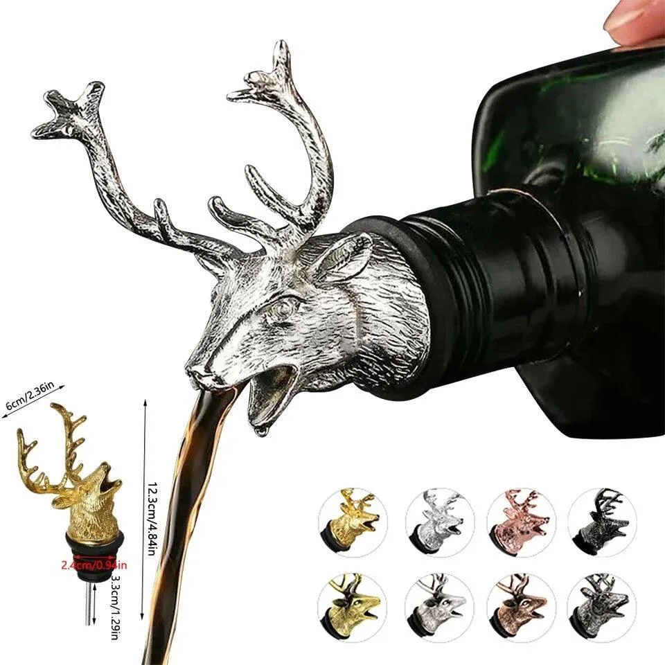 Reindeer Wine Pourer (Set of 2)