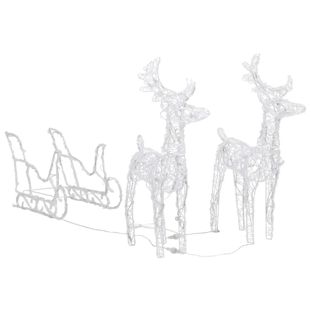 Reindeers & Sleigh Christmas Decoration 240 LEDs Acrylic