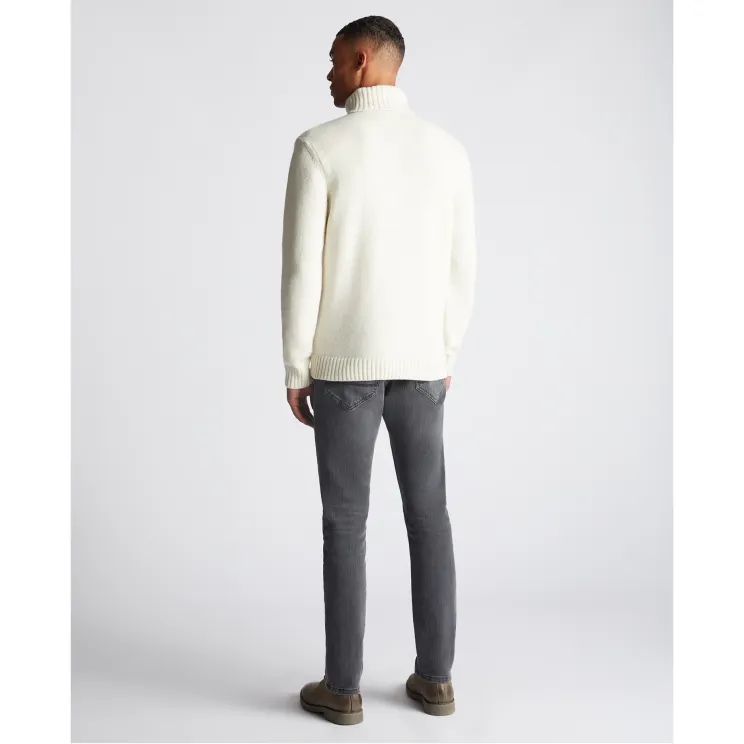 Remus Uomo Roll Neck Jumper Wool Mix Ecru