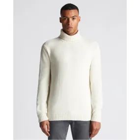 Remus Uomo Roll Neck Jumper Wool Mix Ecru