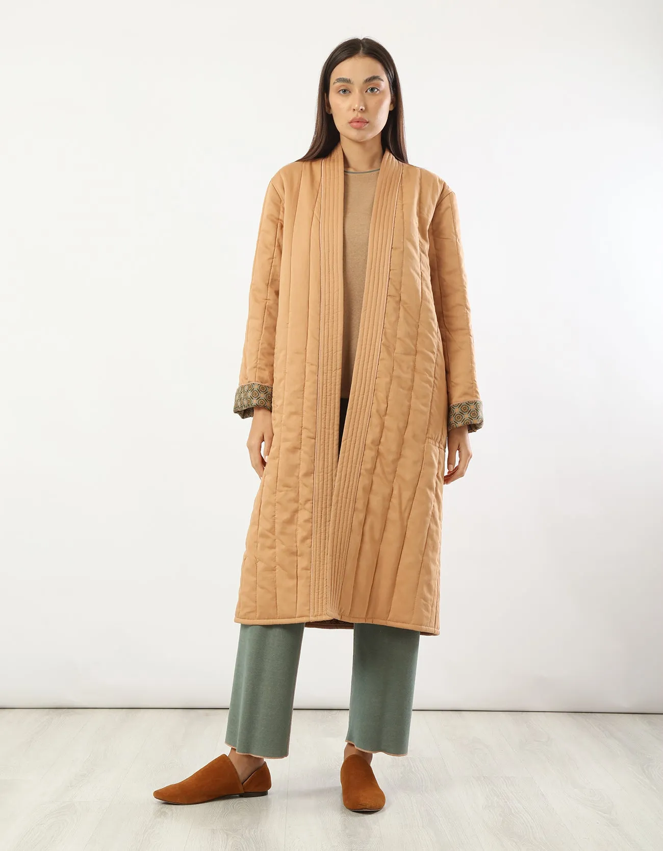 Reversible quilted coat