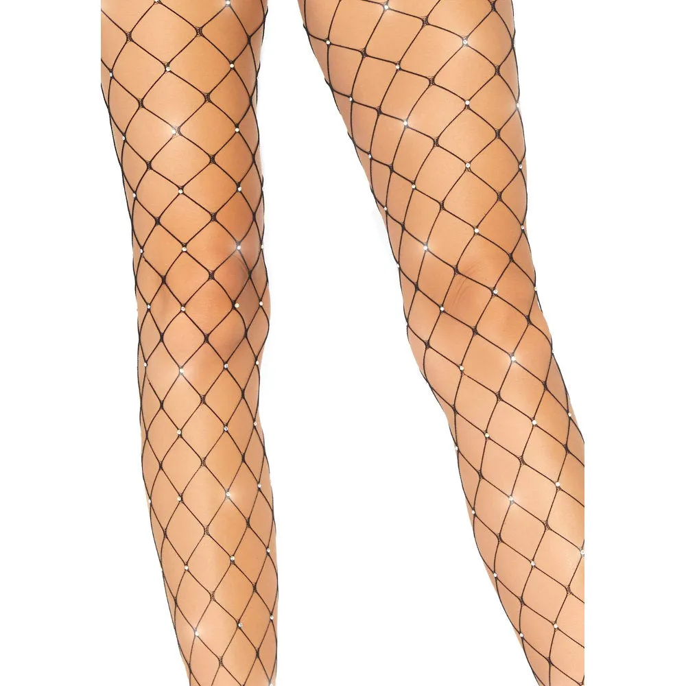 Rhinestone Net Tights