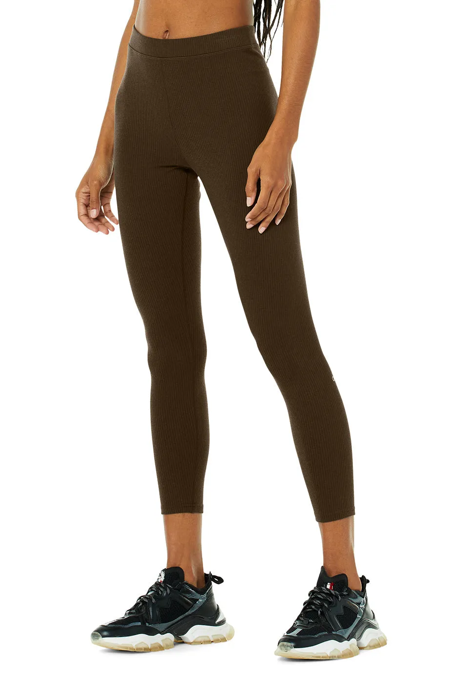 Ribbed High-Waist 7/8 Blissful Legging - Espresso