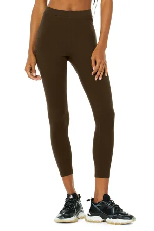 Ribbed High-Waist 7/8 Blissful Legging - Espresso