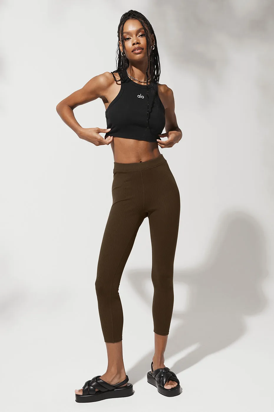 Ribbed High-Waist 7/8 Blissful Legging - Espresso