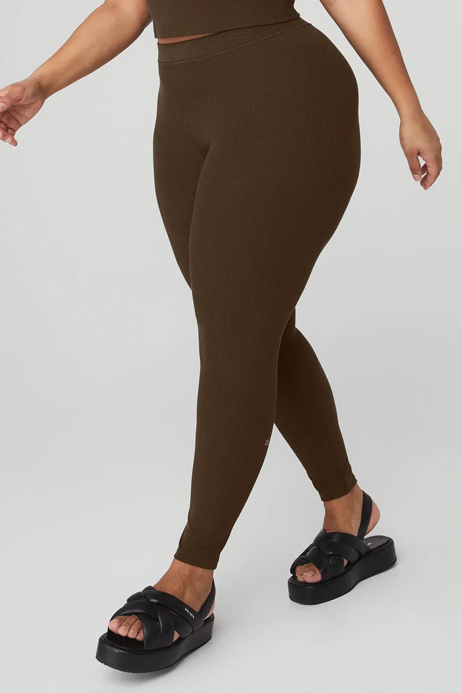 Ribbed High-Waist 7/8 Blissful Legging - Espresso