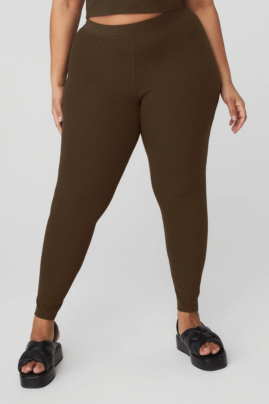 Ribbed High-Waist 7/8 Blissful Legging - Espresso