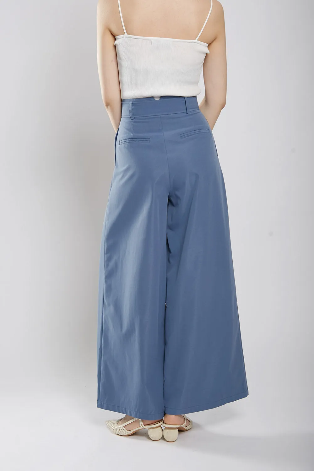 Rivka Tailored Culottes in Silver Blue