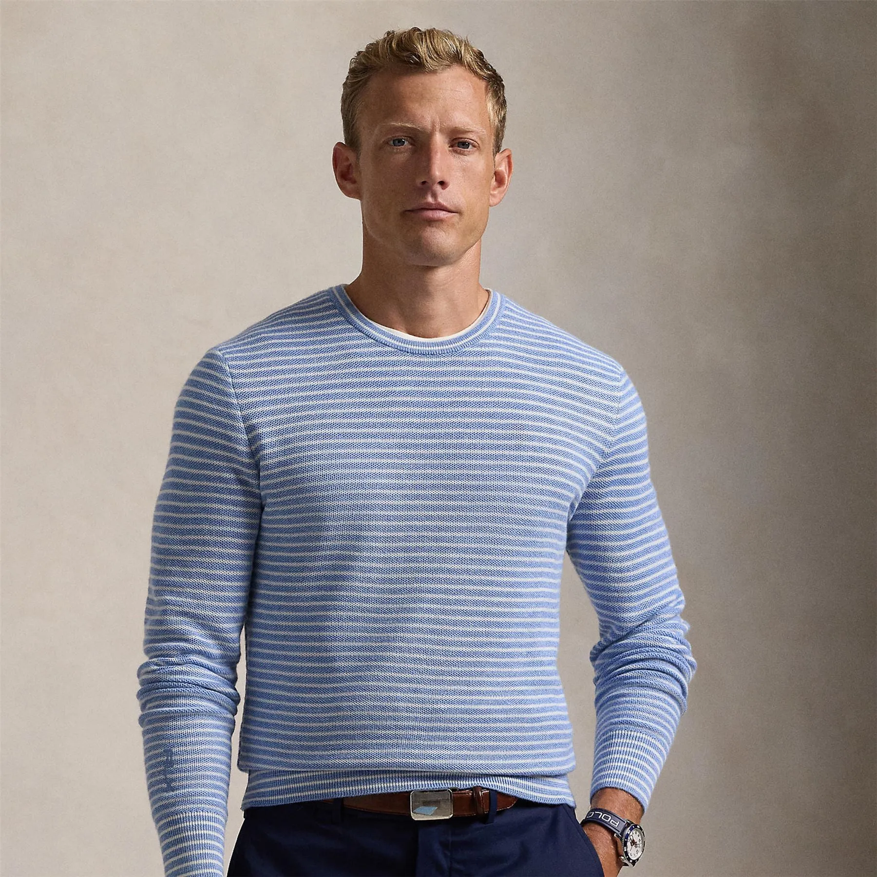 RLX Merino Coolmax Sweater Blue Heather - AW24