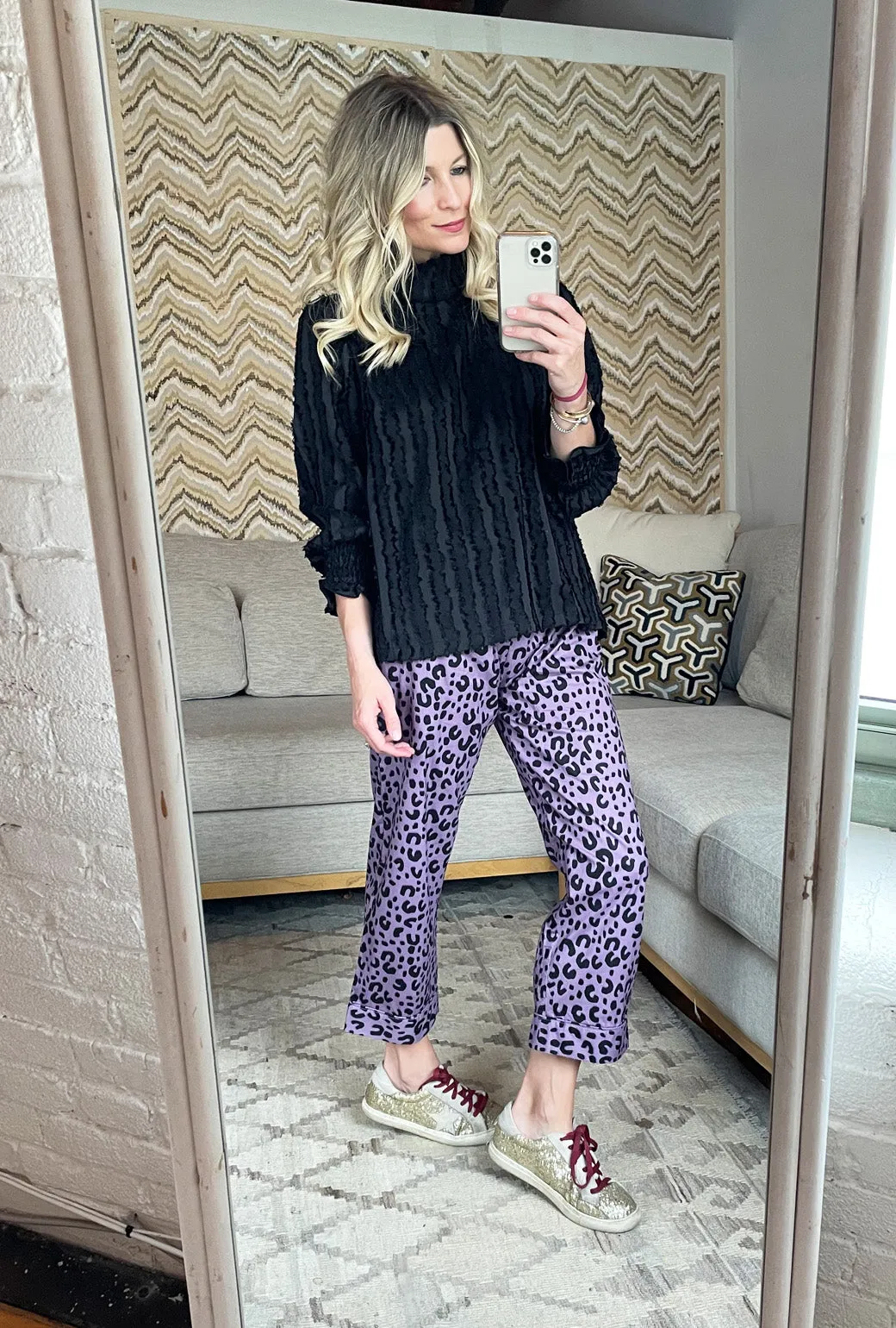 SAMPLE Everyday Pants - Purple Cheetah - Final Sale