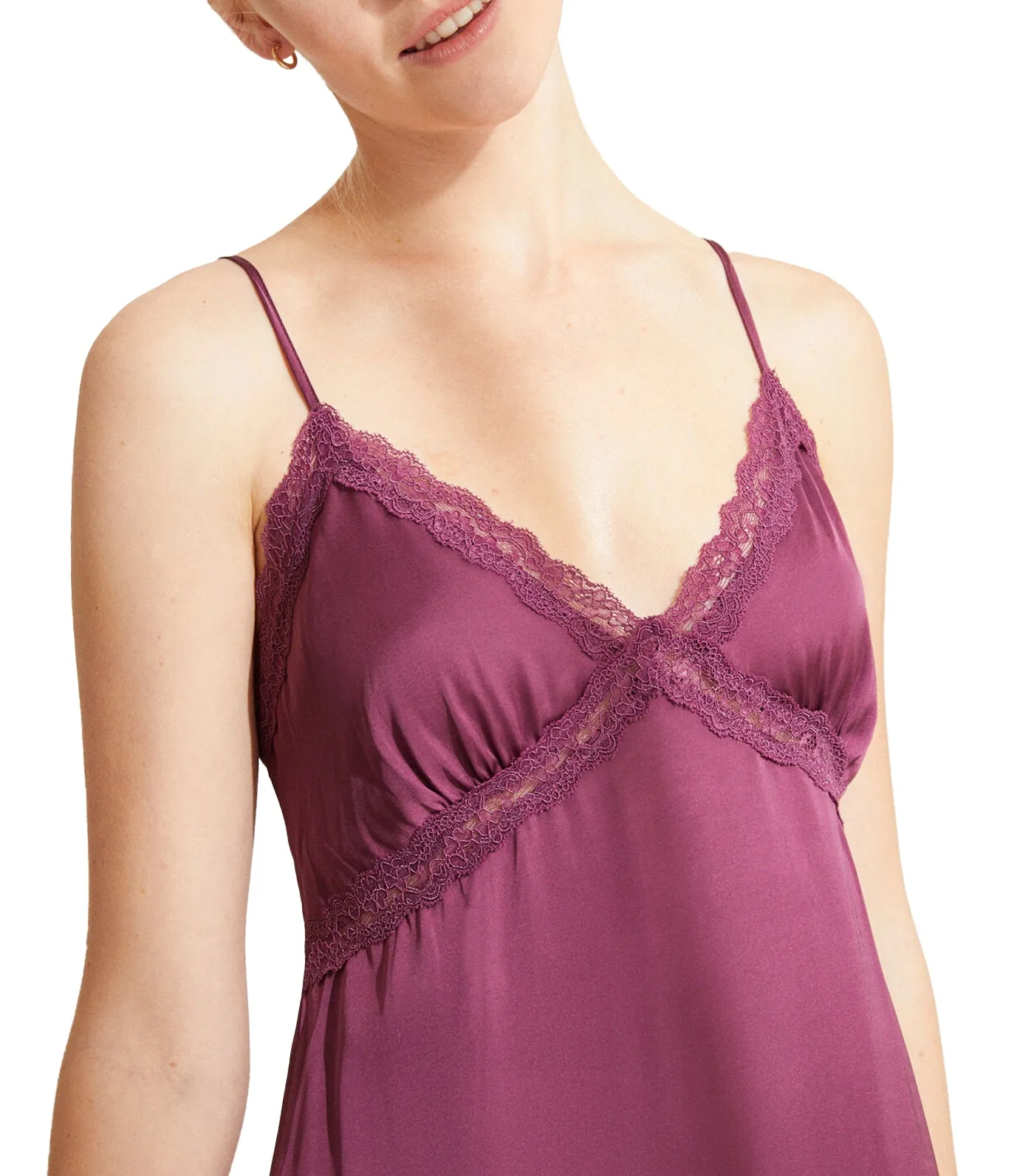 Satin Nightdress Maroon