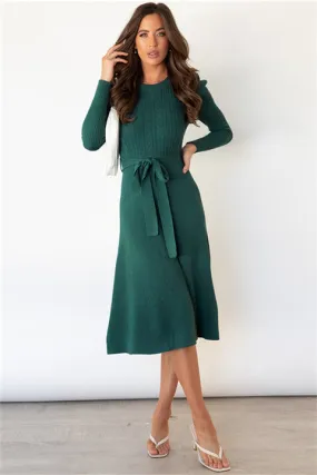 Self-Cultivation Bubble Long-Sleeved Knitting Dress