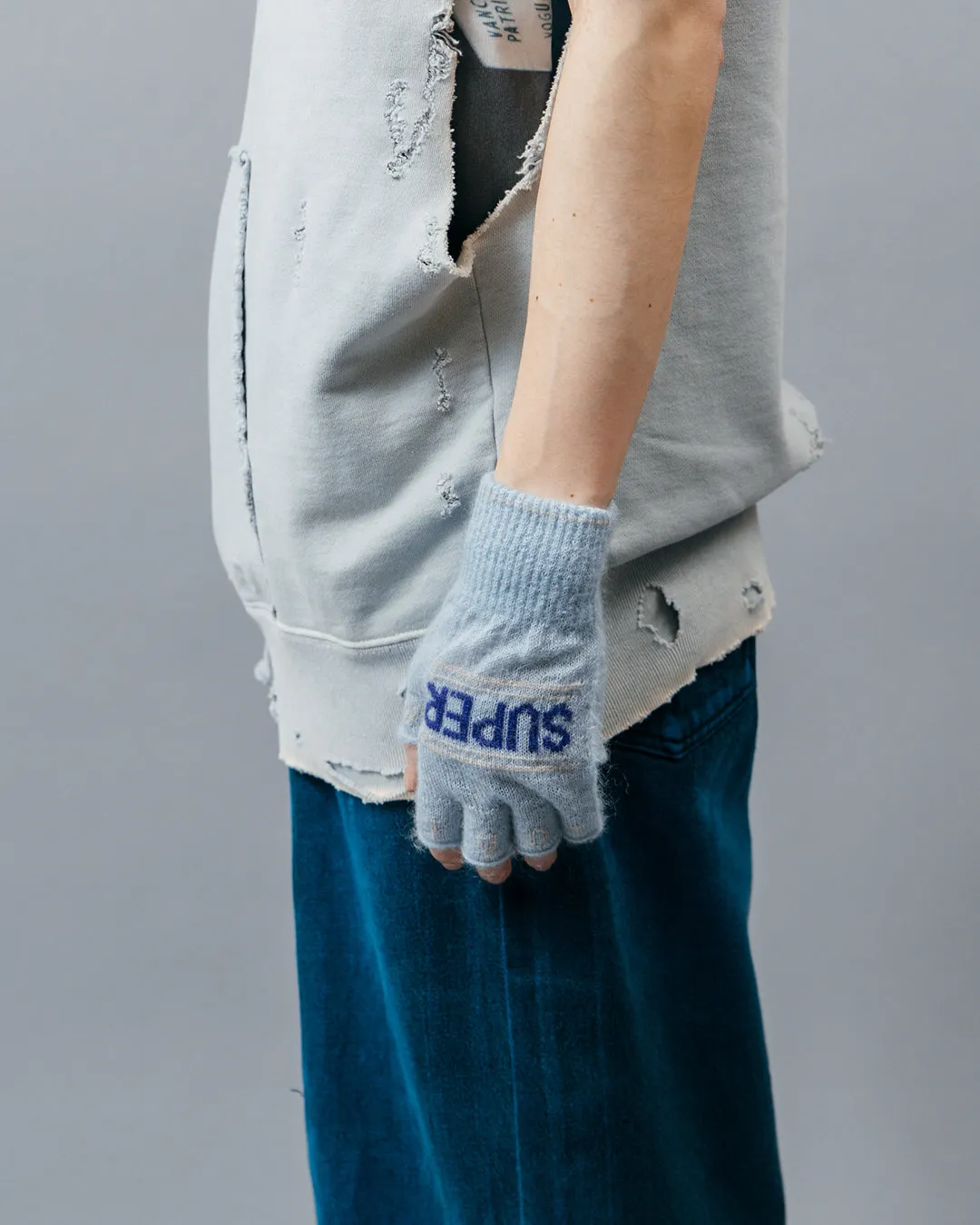 SGSB REVERSIBLE FINGERLESS GLOVES .10【SAX BLUE】