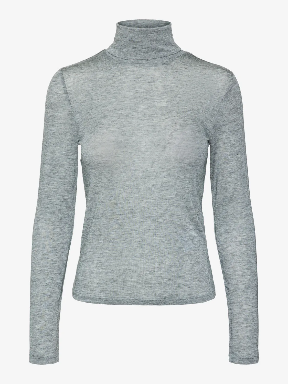 Sheer Merino Wool Roll Neck Top