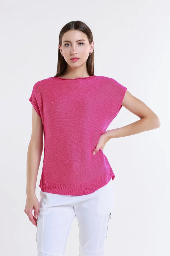 Shirley SS High Neck Linen Blend Sweater (BSS223)