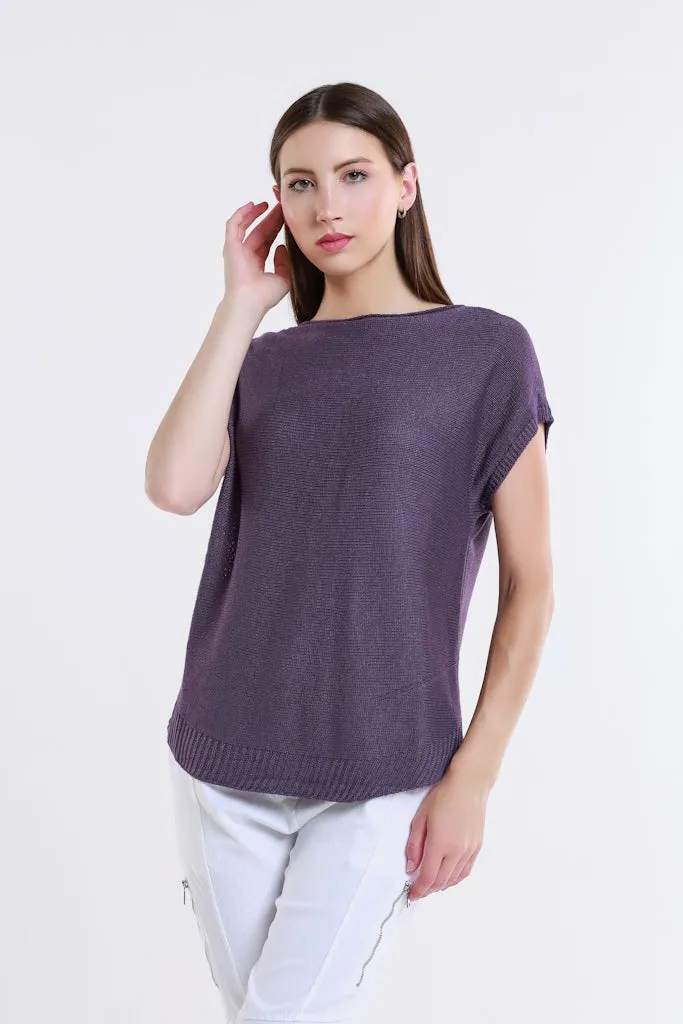 Shirley SS High Neck Linen Blend Sweater (BSS223)