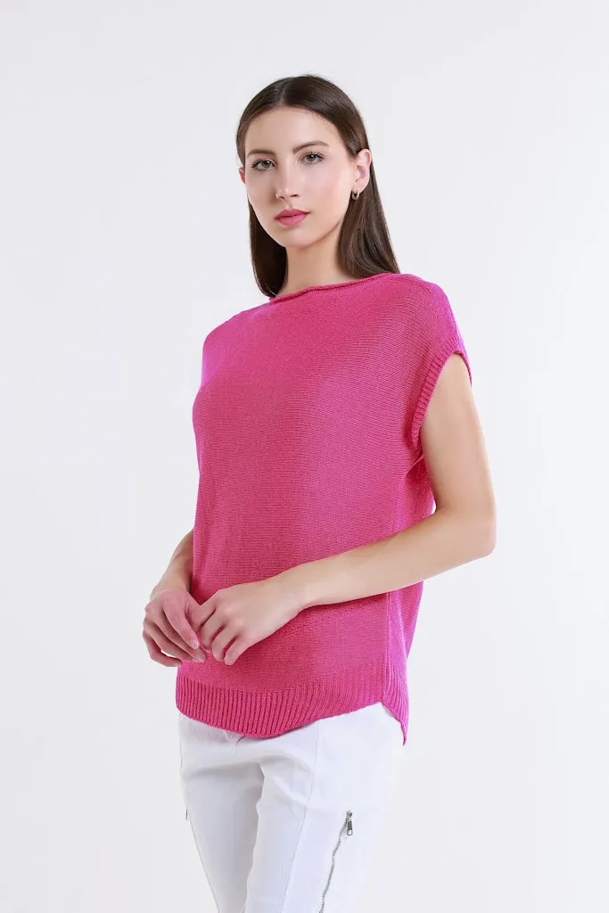 Shirley SS High Neck Linen Blend Sweater (BSS223)