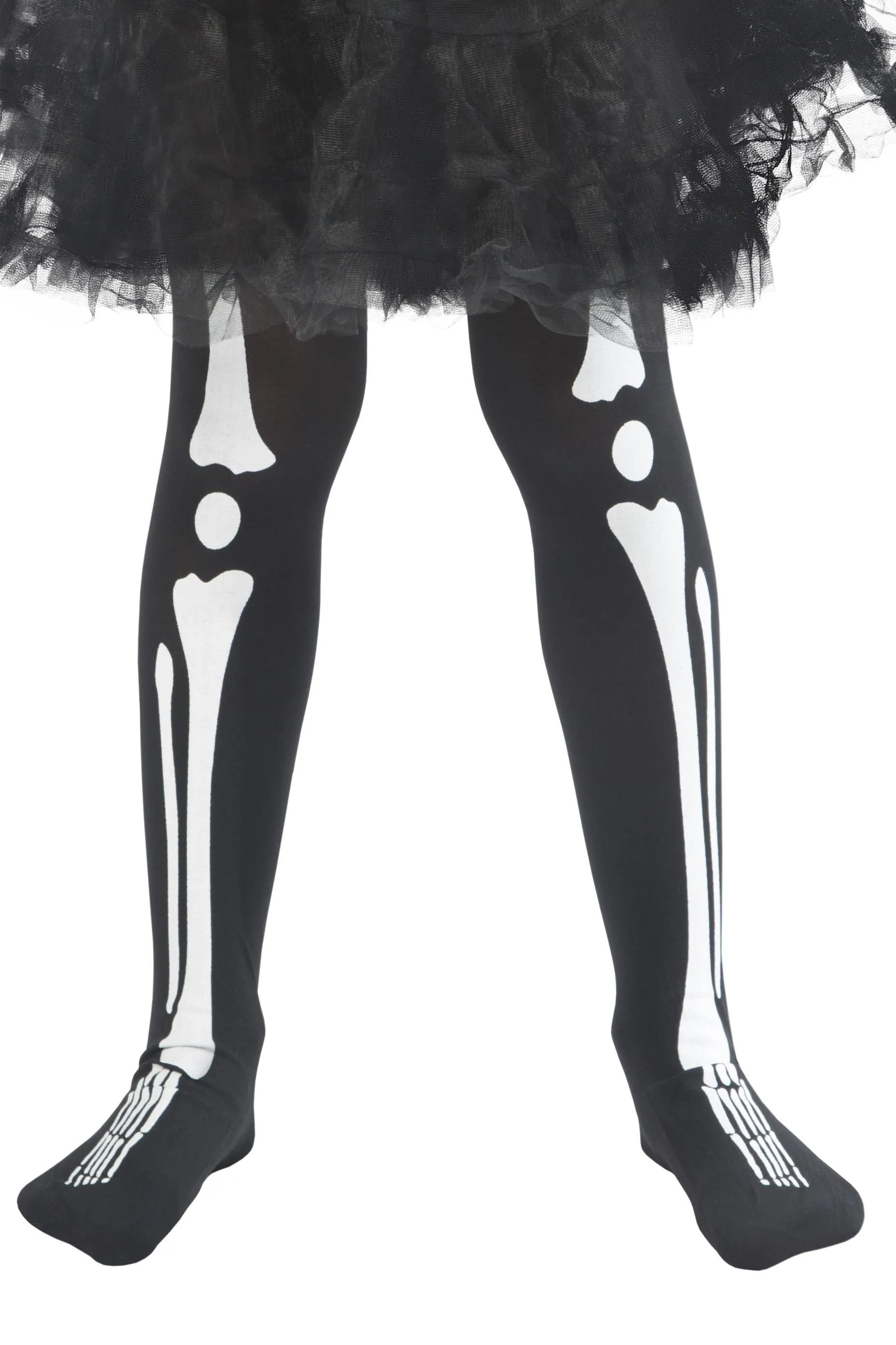 Skeleton Tights, Child, Black