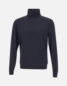 Soft Lightweight Blue Turtleneck Sweater