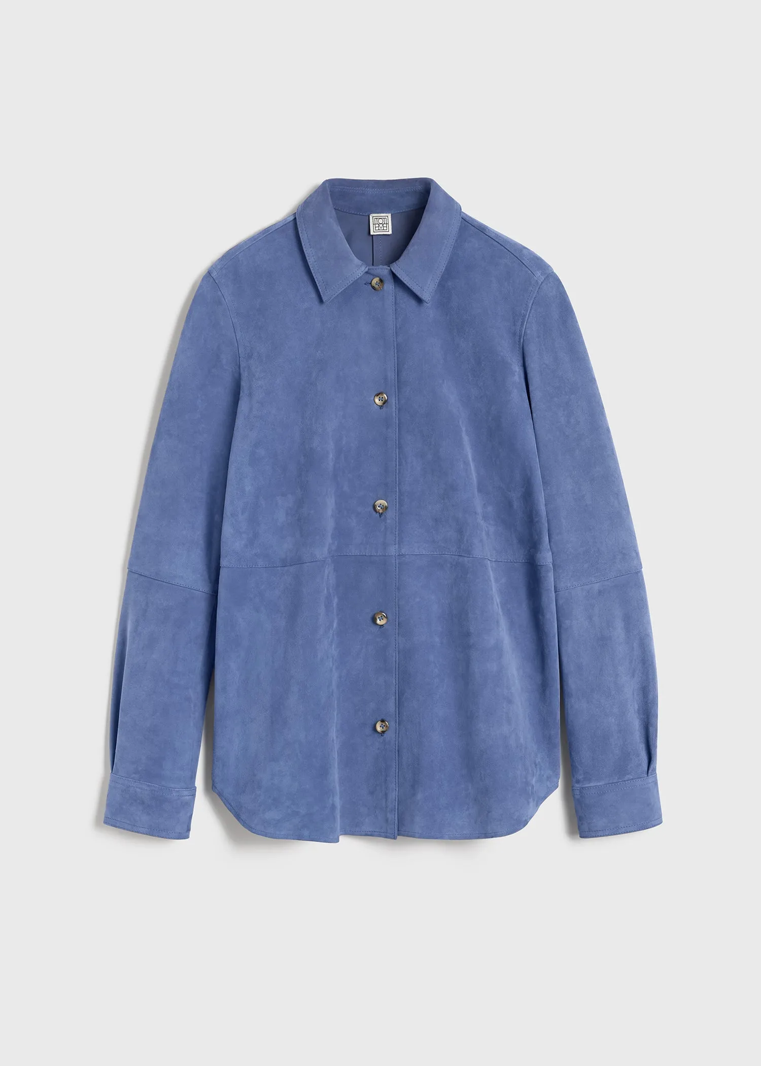 Soft suede shirt vibrant blue