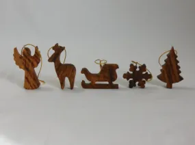 Solid Oak Handmade Christmas Decoration Set