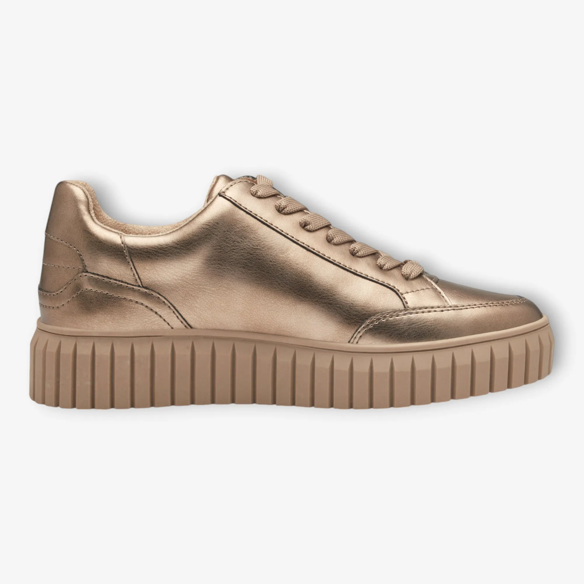 S.Oliver Gold Trainers with Chunky Platform Sole and Laces