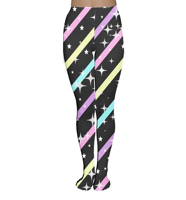 Sparkle Stars Black Tights [made to order]