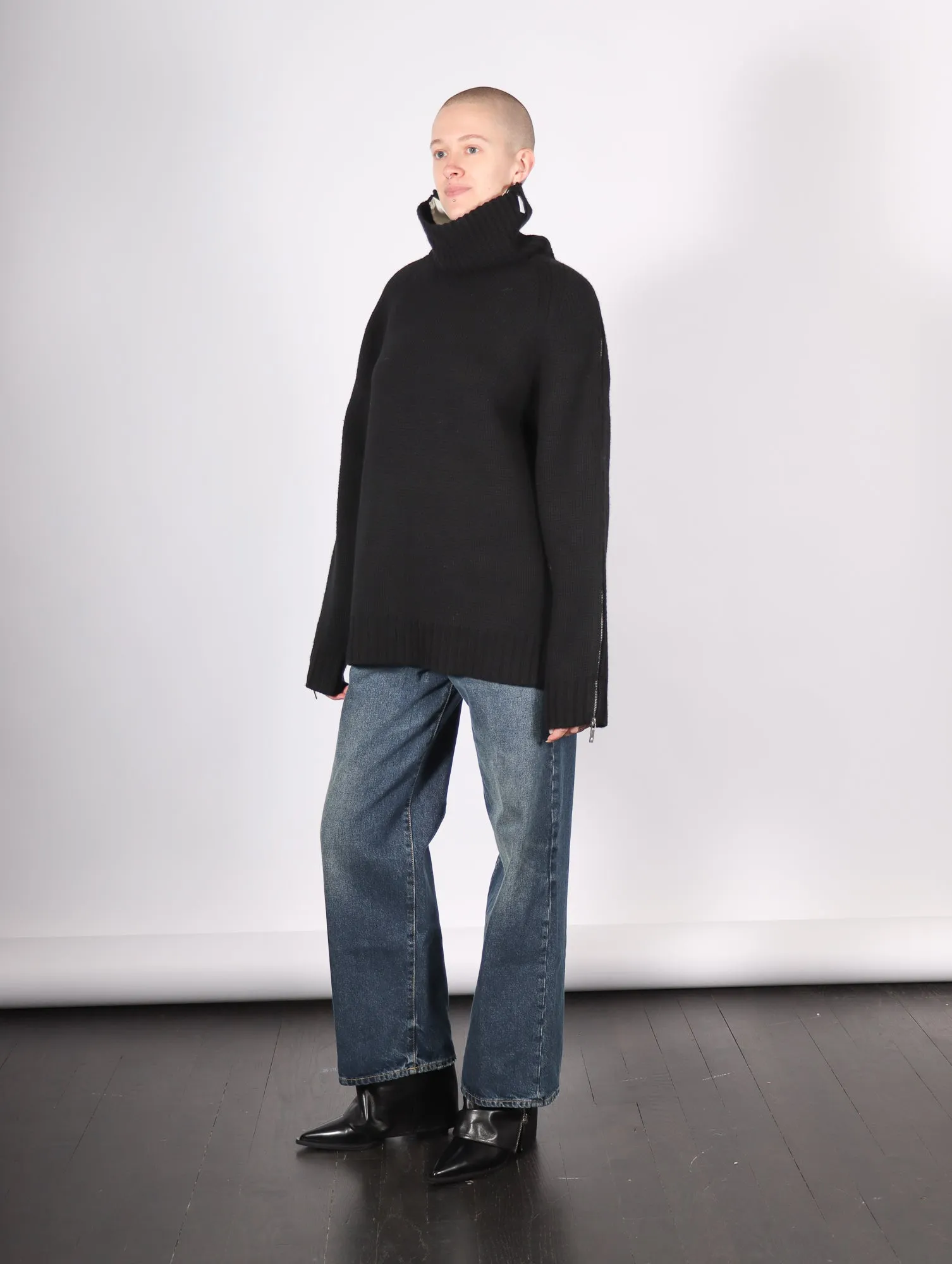 Suitcase Turtleneck in Black by Helmut Lang