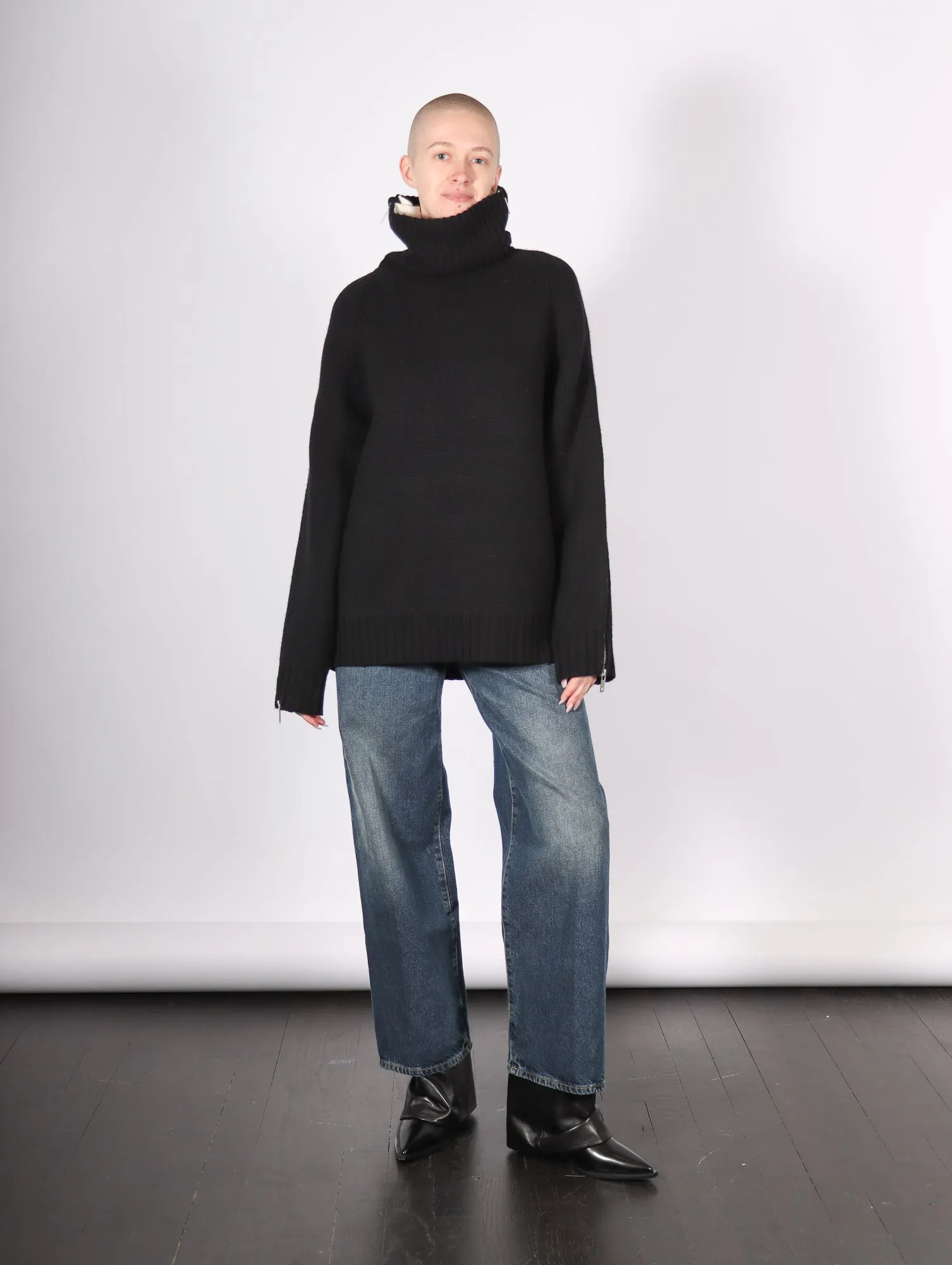 Suitcase Turtleneck in Black by Helmut Lang