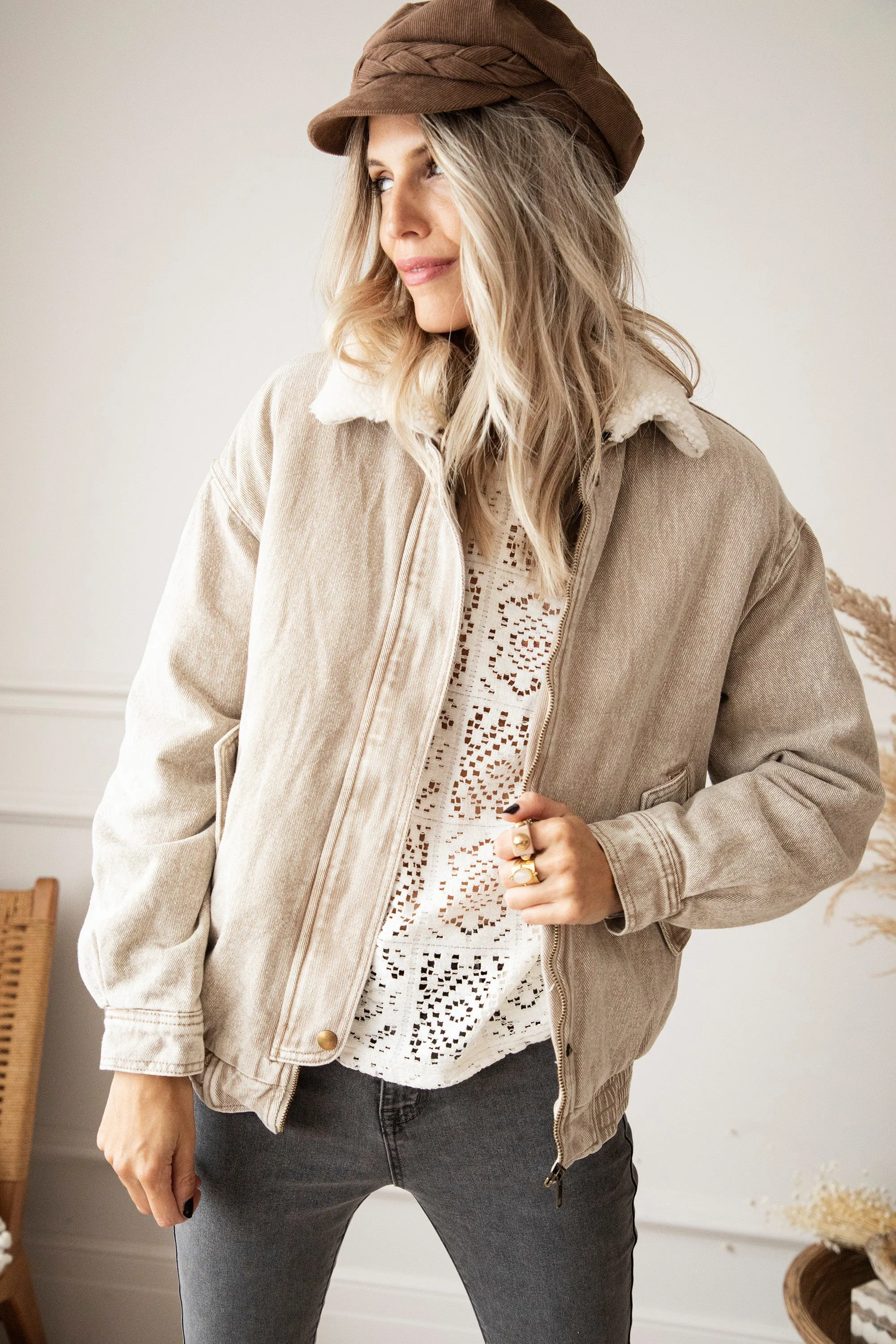 Teddy Jean Beige - Jacket