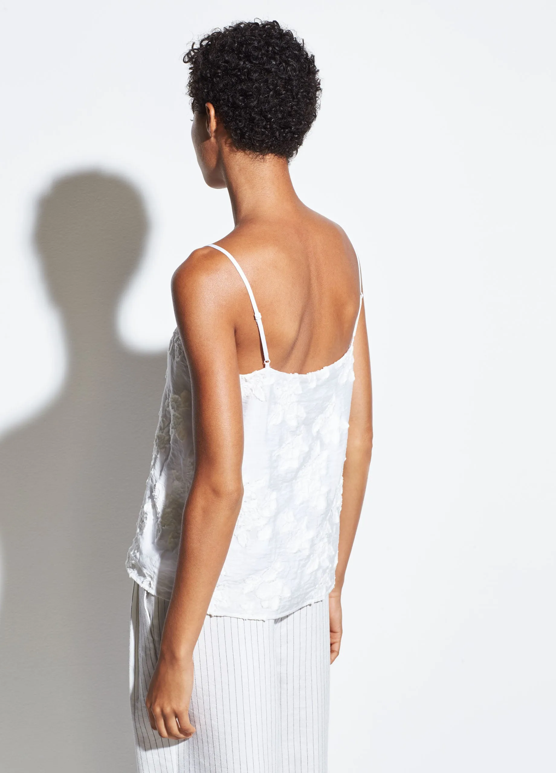 Textured Floral Cami in Optic White