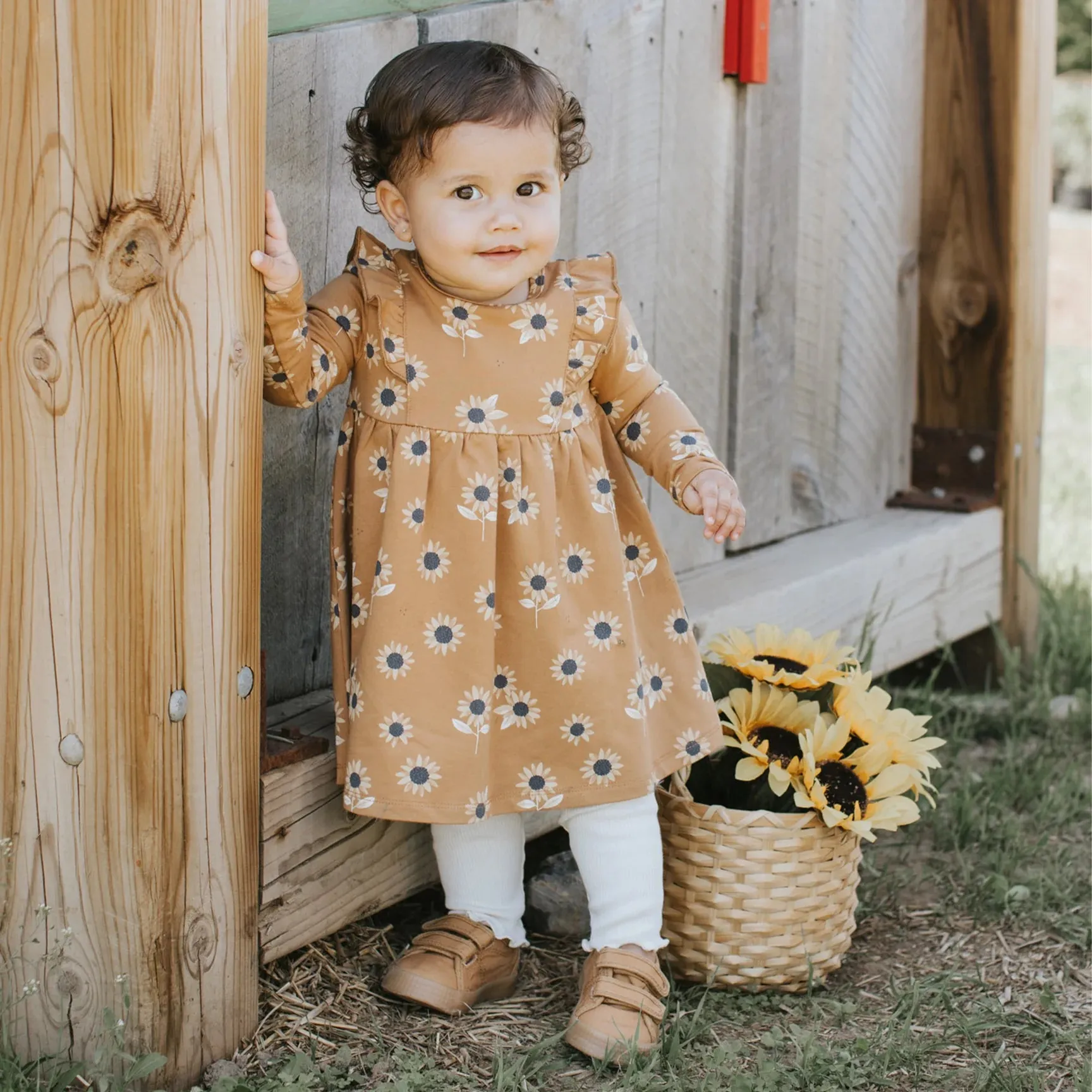 The Sunflower Print Amber Dress SET - BABY