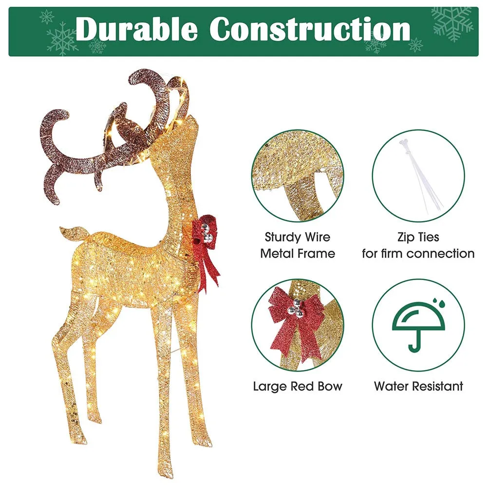 TheLAShop 4 ft Lighted Reindeer Outdoor Decor 1-piece(Buck)