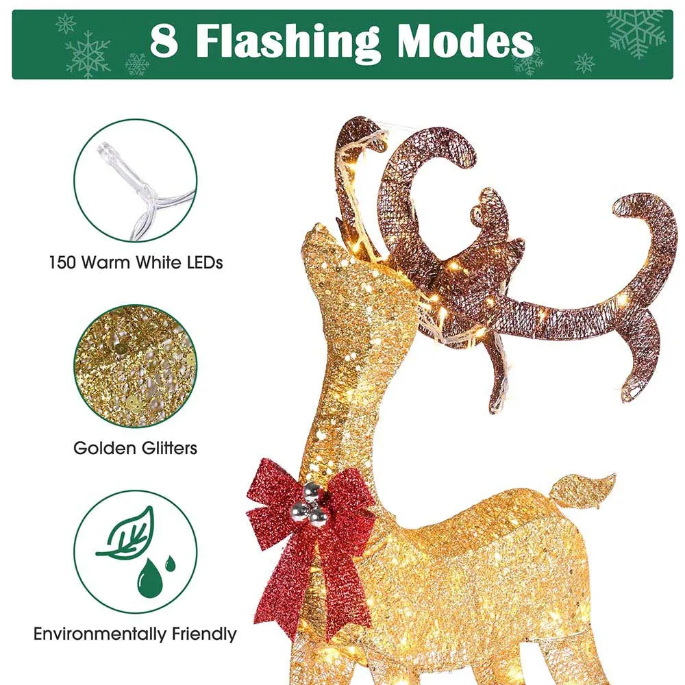 TheLAShop 4 ft Lighted Reindeer Outdoor Decor 1-piece(Buck)