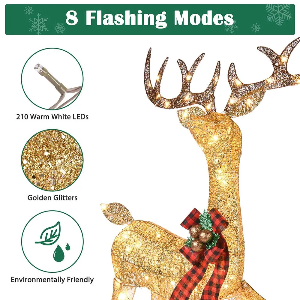 TheLAShop Lighted Deer Family Christmas Outdoor Decoration 3-Piece