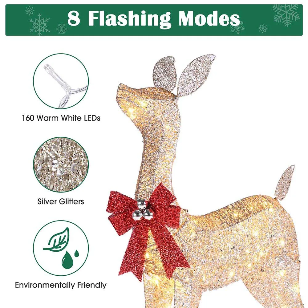 TheLAShop Lighted Reindeer Outdoor Decor 2-piece(Doe & Fawn)