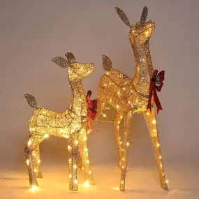 TheLAShop Lighted Reindeer Outdoor Decor 2-piece(Doe & Fawn)