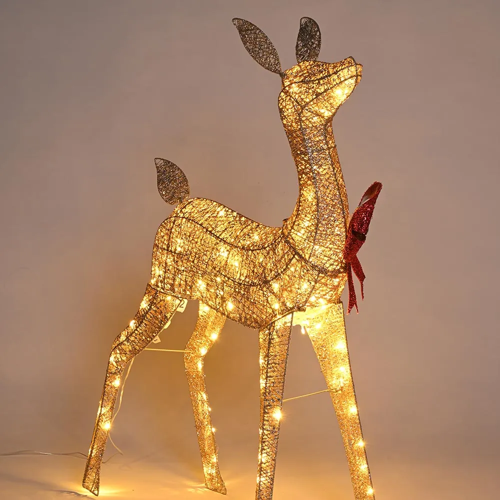 TheLAShop Lighted Reindeer Outdoor Decor 2-piece(Doe & Fawn)