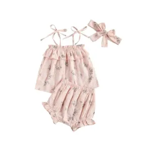 Tilly Ruffle Bloomer Set - Pink