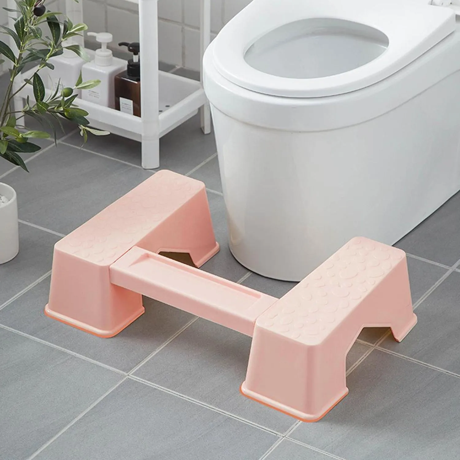 Toilet Stool, Durable Foldable Stable Innovative Step Stool Plastic Anti Slip for Bathroom for Home