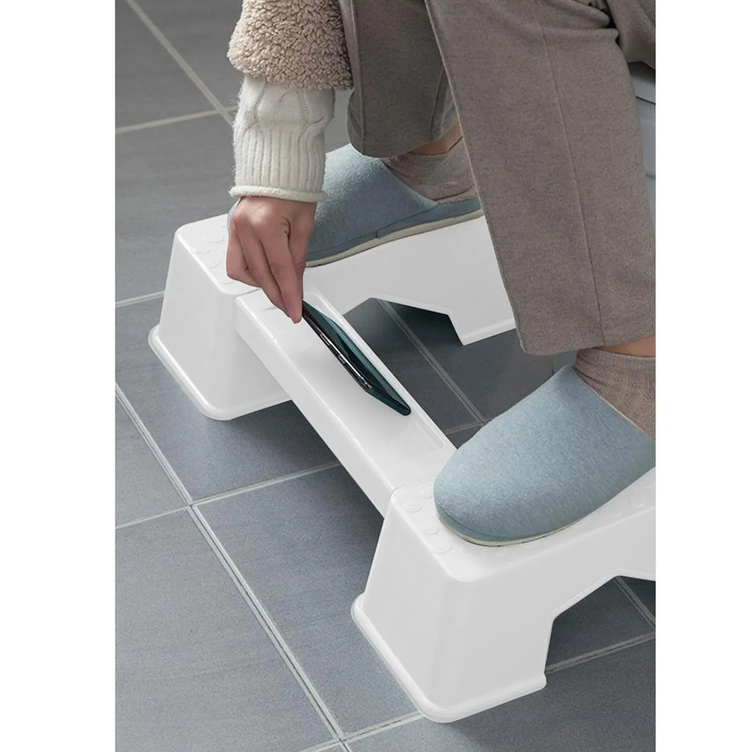 Toilet Stool, Durable Foldable Stable Innovative Step Stool Plastic Anti Slip for Bathroom for Home