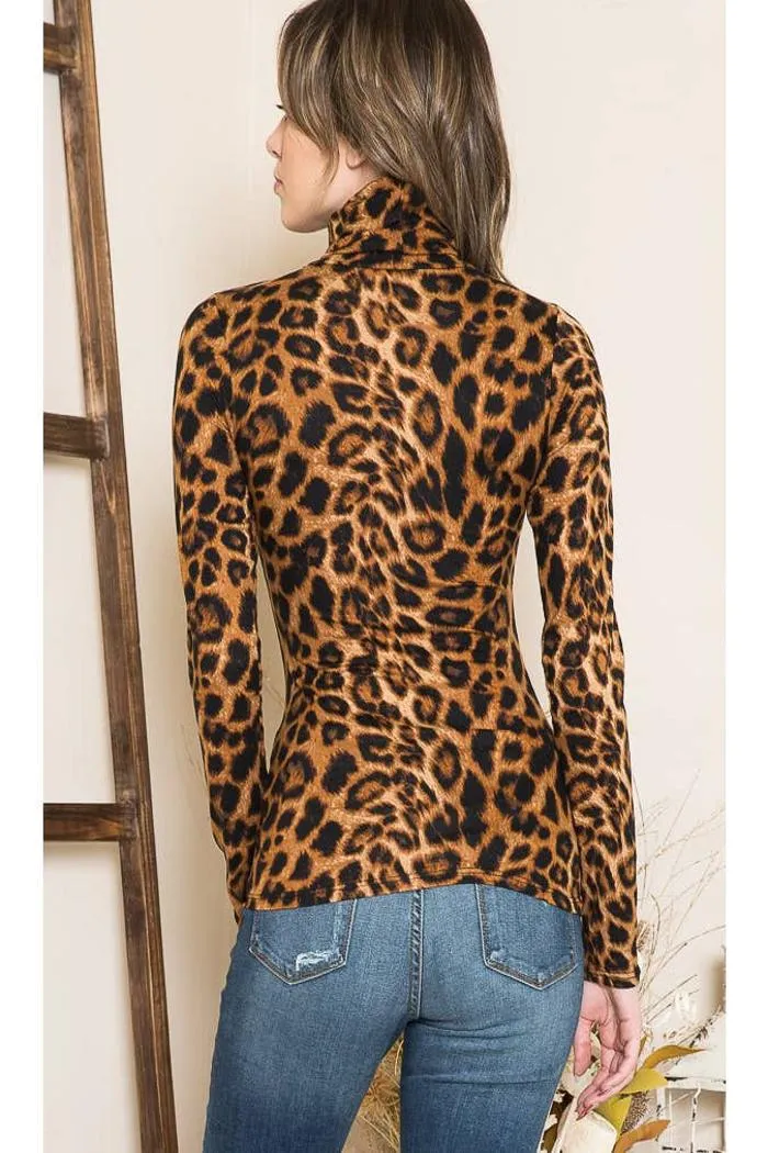 Turtle Neck Animal Print