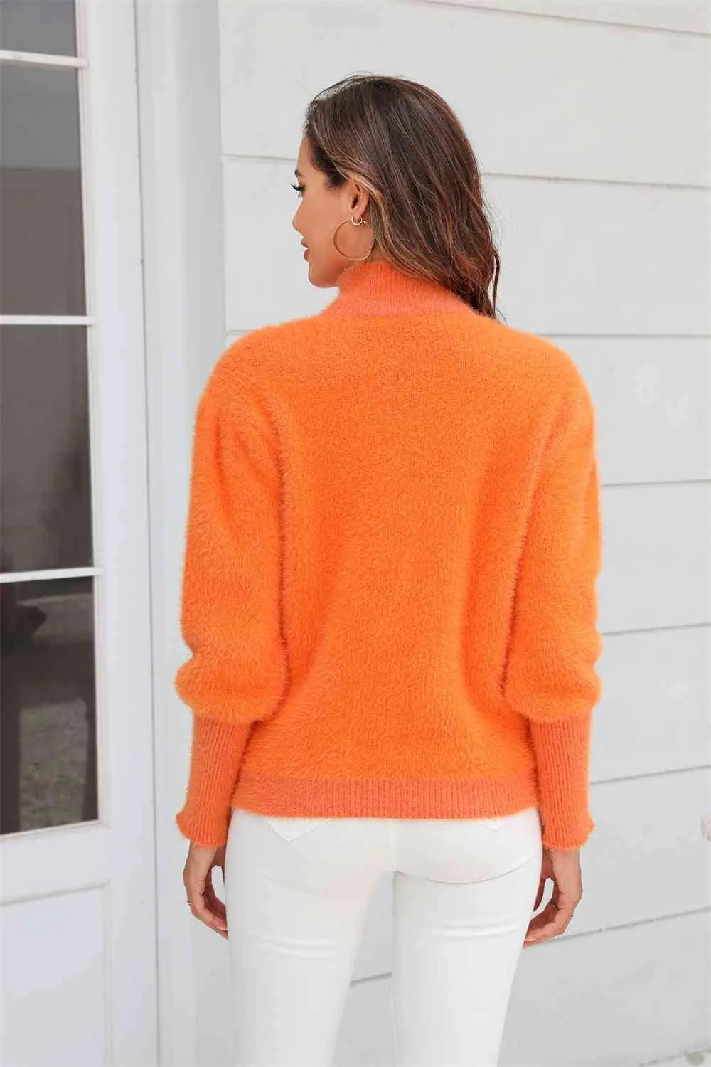 Turtle Neck Long Sleeve Pullover Sweater