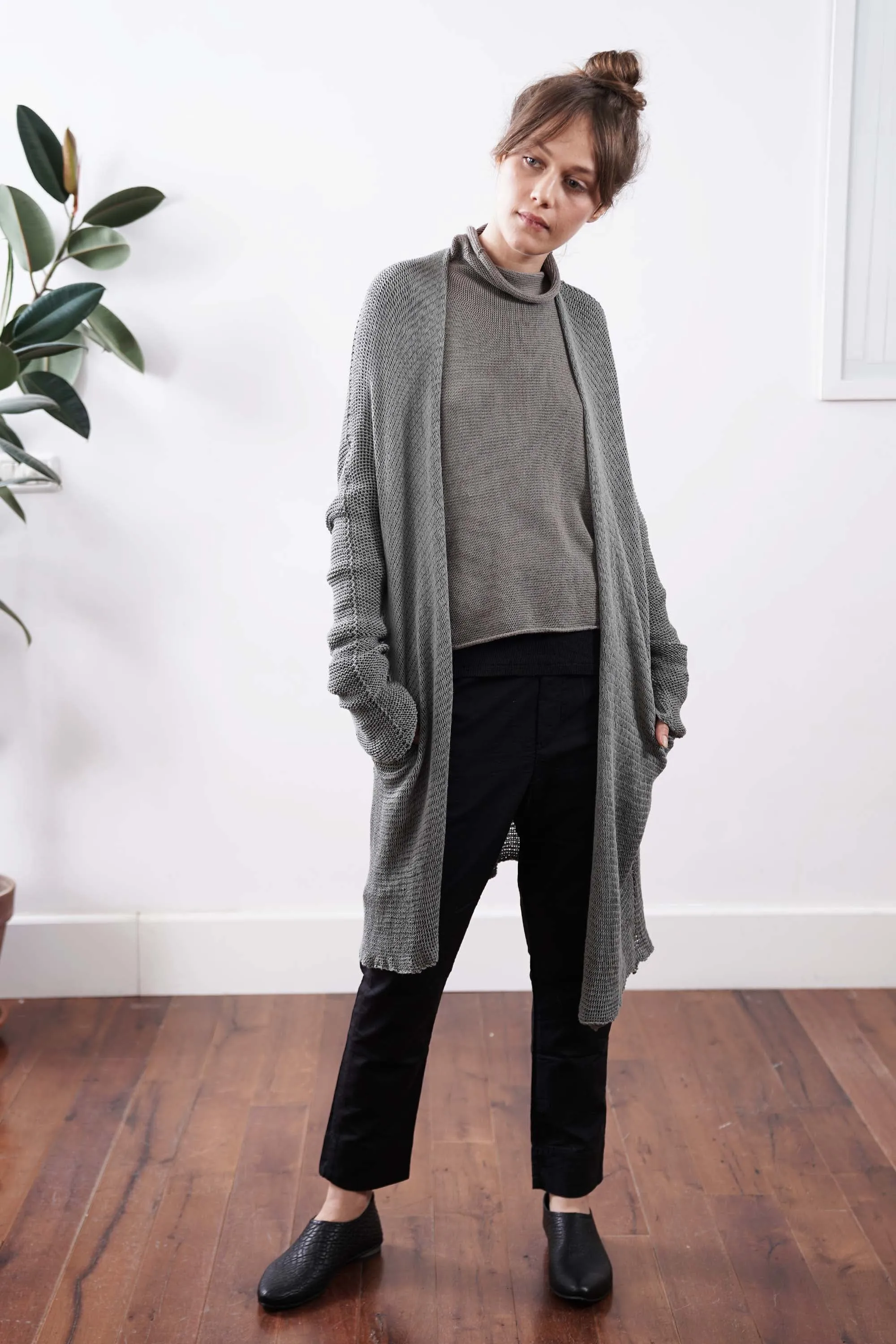 Turtleneck Baraka knitted Soy Sweater = Gray / Fog / Charcoal / Cognac / Purple / Green / Sand