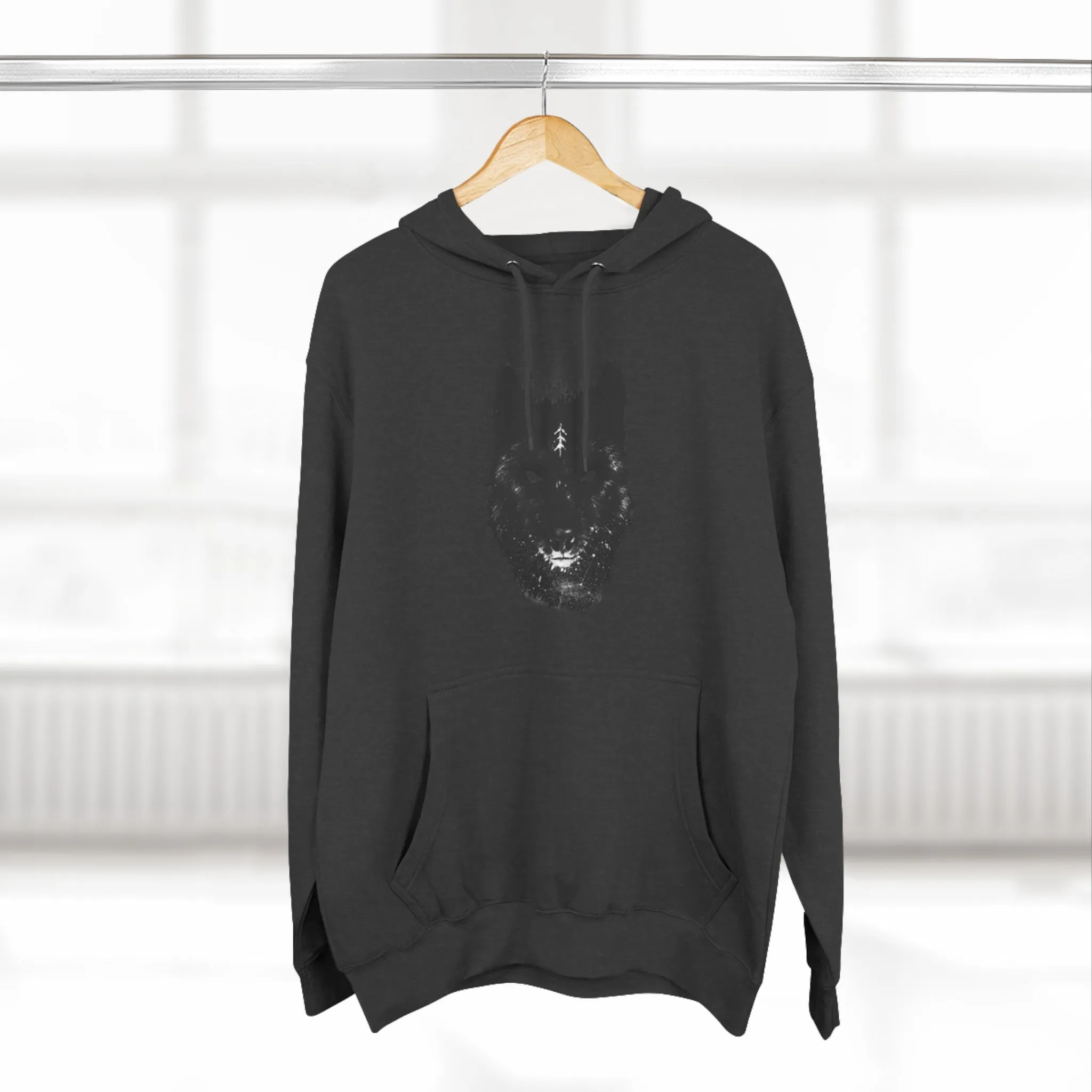 Viking Wolf Three-Panel Fleece Hoodie