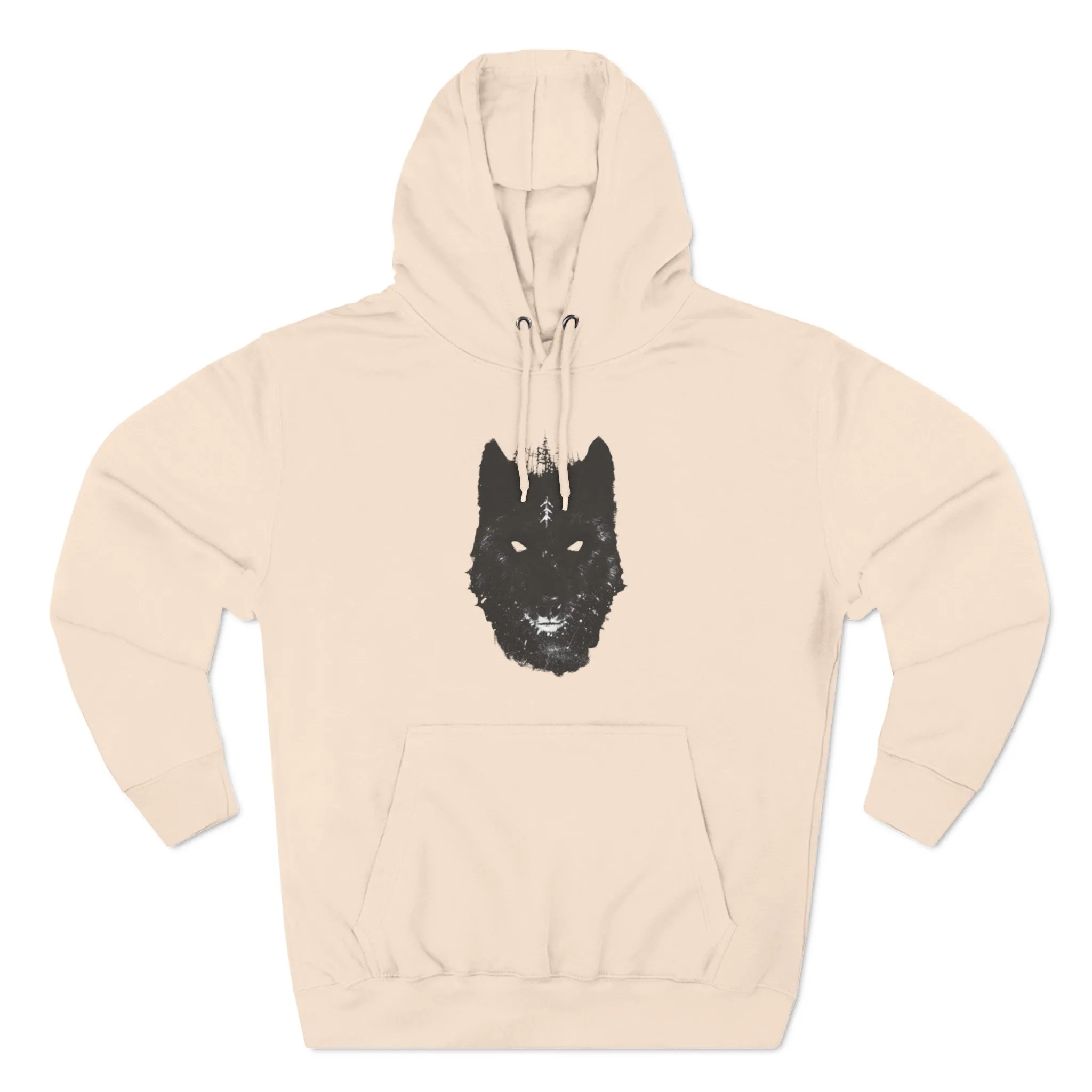 Viking Wolf Three-Panel Fleece Hoodie